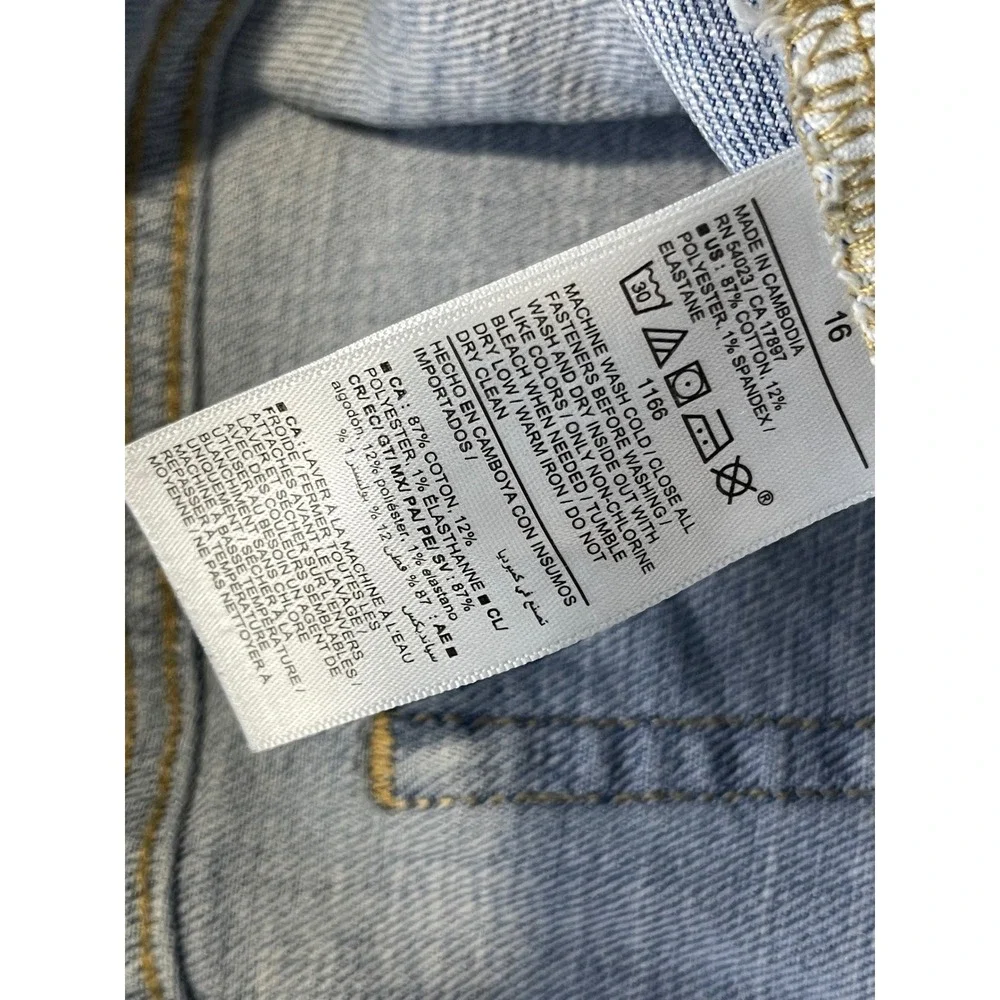Old Navy Womens OG Straight Shorts 16 Blue High-Rise Raw Hem